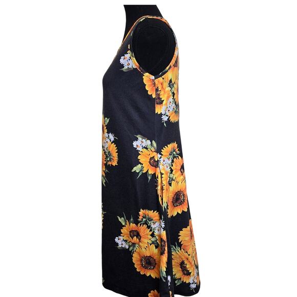 Spadehill Women's Sunflower Black Sundress Casual A-line Pockets Pull On Size S - Picture 5 of 10